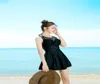 2020 New Lace Up Black One Piece Swimsuit Lady Conservative Skirt Ladies Swimsuit Sexy Backless Swimsuit Lady4555587