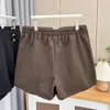 Autumn And Winter 100KG Fashion Woolen Wide Leg Shorts Plus Size Womens Casual High Waist Six Button Bootcut 1170 240415