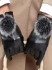 Handskar vinter USB -uppvärmningshandskar Pekskärm Uppvärmda handskar för kvinnor PU -läder USB -trådkontroll Handvärmare Värmehandskar