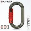 Accessoires Outdoor Carabiner 24 Kn High Strength 7075 Aluminium Oval Hook Oshape Rock klimt Auto vergrendeling Xinda schroefpoort karabijn