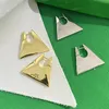 Desigenr Jewelry Metallic Luster Silver Gold Earrings Designer HoopEaring for women men aretes retro triangler耳を