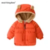 Down Coat Mudkingdom Kids Jacke Jacke Jungen Mädchen Windschutz Bärenohren mit Kapuze -Dicker Vlies ausgekleidetes Outwear