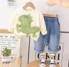 Sets Spring Autumn Boys -outfits Set 1 tot 5 jaar Cartoon Dinosaur -pullover Hoodies en broek kinderkleding Kinderen Jogging Suits