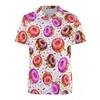 Polos da uomo Food Pizza Burger 3D Stampa 3D Polo per uomo Funny Cane Donut Graphics Short Short Cuggino Oversize Camicie