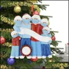 Family Face Claus Shield Santa Portraits Christmas Ornaments Decorations Tree Pendant Handmade Present Persona DH06L