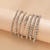 Strand PuRui Bohemian Silver Color CCB Round Ball Beads Bracelet 7pcs/set Multilayer Beaded Bangles For Women Fashion Party Jewelry