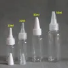 ボトル100pcs 10ml/20ml/30ml/50ml/100mlプラスチックペット空のドロッパーボトル液液ジュース消毒剤インク透明な長いチップボトル