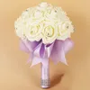 Fleurs de mariage 1 pcs tenant des roses bouquet de main romantique artificielle de