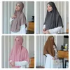 Etniska kläder stora vanlig muslimsk halsduk kvinnor hijab islamisk omedelbar turban arabiska halsdukar khimar mode ramadan headwraps