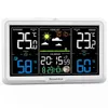 Hanehalkı Termometreleri Newentor Hava Durumu Saati 7inch LCD Ekran Muiltple Sıcaklık Higometre İç Hızlı 1/2/3 Harici Sensör Stand/Hang T240422
