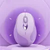 Möss Purple Bluetooth 5.1 Trådlös mus omvinnbar spelare Girl Pink möss USB Optisk spelmus för bärbar datorkontorskontor