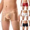Underpants Men Boxer Underwear Basso a bassa rissa U Slip con camioni convessi mutande sportive sottili trasparenti lucide