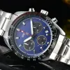 Heißverkaufs SEXX TOP AAA+ Quartz Watch Mode Simplicity Calendar 6 Nadeln Exquisite Herren -Chronograph mit Legierstahlband Ski01