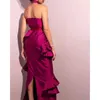 Party Dresses Elegant Sexy Rose Red Mermaid Crystal Belt Ankle-Length Formal Occasion Prom Dress Evening Gowns