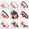 Hair Accessories Girl Rabbit Ear Bow Knot Hairband Solid Color Cross Knot Children Hair Head Hoop Simple Sweet Kid Hair Headband Hair Accessories