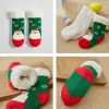 Strumpfhosen Kindersocken für Neugeborene Mädchen Jungen Baby Antislip Child plus dicker Terry warme Winter süße Weihnachtssocken für Kinder 06y