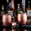 Mugs 10st 304 Rostfritt stål Moskva Mule Cup Copper Plated Hammer Dot Drum Walking Bar KTV Cocktail