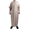 Robe de robe pour hommes du Moyen-Orient Modèles Maroc brodés Round Couleur Blogage de lin Coton Robe