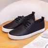 Casual Shoes Fashion Woman Women Flats Pu Leather Soft Solid Color Simple White Sneakers202