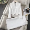 Two Piece Dress Elegant Women's Suit Korean 2024 In Casual Blazer Skirt Short Sets Formal Business Office Ladies Jacket Matching Set