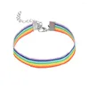 Bracelets de charme bracelet corde de bracelet tissé le cadeau 2pcs pour les hommes LGBTQ provoquez des parties de soutien