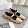 Casual schoenen Franse stijl eleganr retro mary jane dames zachte schapenvacht vierkant teen ondiepe mond ballet shoessweet comfortabele flats