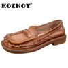 Sapatos casuais koznoy mulheres mocassin 3,5cm oxfords soled apartamentos de solas de solas de novo verão étnico de verão genuíno de couro de dedo redondo confortável redondo