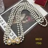 Necklace Earrings Set Vintage Medieval Women's Jewelry For Girl Gold Plated Multi Layer Baroque Pearl Boutique Wedding Evening Dress