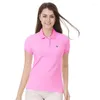 Frauen Polos Pure Cotton Revers T-Shirt Damen Kurzarm Polo-Hemden Casual-Design Fit Summer Sportswear Brand Logo Tops