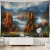 Audio paesaggio paesaggio della nebbia foresta decorazione murale per la casa in tessuto sospeso di soggiorno bohémien estetica camera da letto