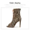 Zapatos de baile swdzm stilettos mujeres tacones altos salones de baile de salón latino para niñas damas leopardo