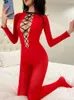 Sexy 10d jumpsuit vazen uitgehouwen uit bodysuitolie van borstdames glanzende glanzende panty's lange mouw hoge elastische bodystocking nieuw