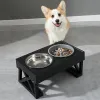 Feeding Dog Bowls Elevated 3 Adjustable Heights Raised Dog Food Water Bowl with Slow Feeder Bowl Standing Dog Bowl for Medium Large Dog