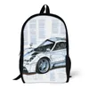 Speed Speed Sports Car Sketch Style Dessins de voyage Sac à dos Mâle designer masculin Sacs de lycée respirant sac à dos décontracté