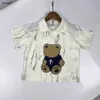Luksusowy projekt designerski ubrania pluszowa niedźwiedź niedźwiedź letni garnitur z krótkim rękawem dosty dziecięce rozmiar 90-150 cm koszula polo i szorty 24 kwietnia