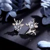 Stud Küpe 925 Kadınlar İçin Gümüş Elk Deer Şekiş Noel Hediyesi Elmas Güzel Mücevher Bijoux Femme 2024
