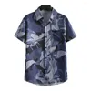 Chemises décontractées pour hommes Summer Men de la chemise florale Primer des manches courtes courtes Tropical Hawaii Loose Plus Taille