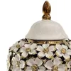 Garrafas de armazenamento Lata de chá de cerâmica Tin Tin Decorativa com vaso de flor de tampa Jarra de gengibre de porcelana chinesa para o quarto da lareira do escritório
