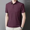 Polos de glace d'été pour hommes Polo à manches courtes à manches courtes bouton de revers solide POCHETS FOLM TOPS VOLAGYSEMENT