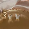 Stud -oorbellen Super Fairy Butterfly trendy vrouwelijk eenvoudige temperament zomer kleine en veelzijdige creatieve oorrang sieraden