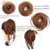 Chignon Chignon Meifan Synthetic bandy Braid Chignon Rubber Bail Cabelo natural Fake Hair Bun Clipe Curly Scrunchie in Hair Tails