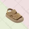 12-16 cm varumärke flickor sommar mjuk stängd tå sandalssolid utomhus avslappnade sandaler för 0-3 år småbarn pojkarbaby strand sandaler 240411