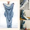 Cartoon Shark Filt Cover Sleeping Bag Pyjamas Office Tuppar Tyg Mermaid Winter Sal For Children Adult Homewear Par Pink 240424