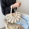 Shoulder Bags Straw Semicircle Design Small Tote For Women 2024 Summer Lady Beach Crossbody Simple Bag Female Travel Handbags