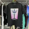 Lila märke t shirt designer lila skjorta tees mode stänk bläck kort tryckt t-shirt män bomull casual överdimensionerad hiphop streetwear tshirts euro lila jeans 935