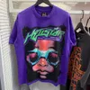 メンズTシャツHellstar 2024新しいファッショナブルなTシャツルーズフロントとバックカップル用の大きな花柄の短袖Tシャツ