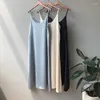 Casual Dresses Spring Summer 2024 Woman Tank Dress Satin Sexy Camisole Elastic Female Home Beach V-neck Camis