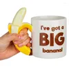 Muggar Creative Art Milk Breakfast Funny Ceramic Coffee Mug Banana Gurka Office Prank Gift till Friends Juego Tazas de Cafe Y Plato