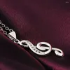 Pendant Necklaces Silver Color Crystal Elegant Musical Note Necklace For Women Luxury Fashion Wedding Accessories Jewelry Gifts