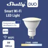 Kontrol Shelly Duo Gu10 White/RGBW 5W WiFi Akıllı Ampul LED Google Home 220240V Dimmable Zamanlayıcı Fonksiyonu Sihirli Ampul